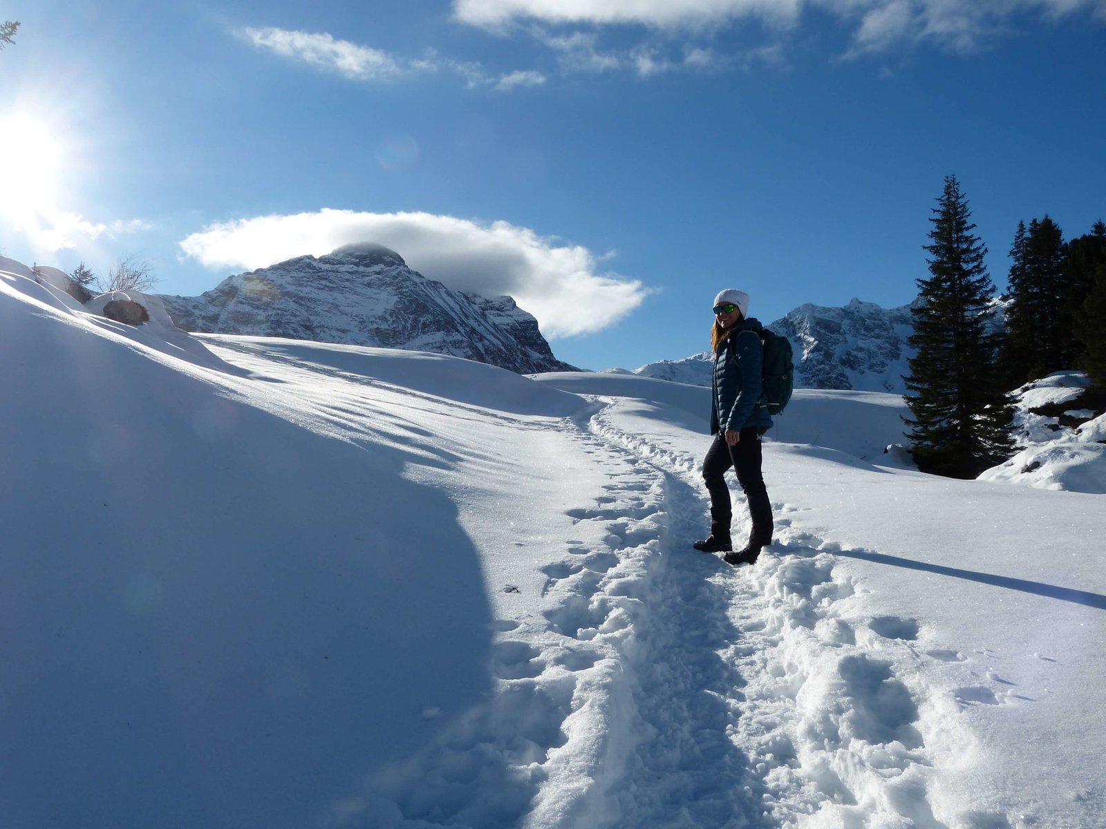 Winterwandern hochtannbergpass koerbersee