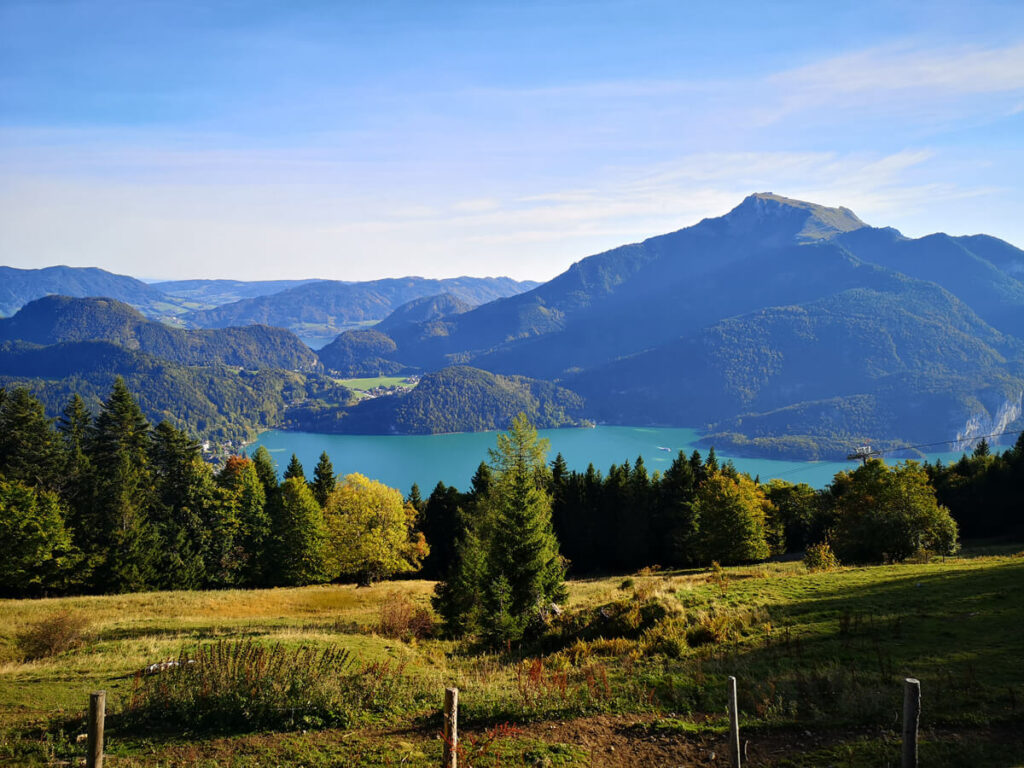 Blick auf den Wolfgangsee von der Lärchenhütte